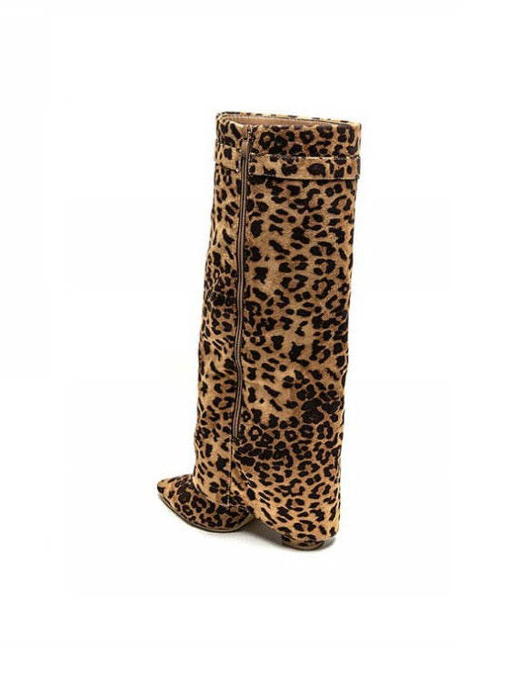 JOLIE™ - Stivali scamosciati leopardati