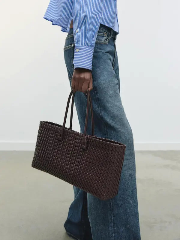 LINDSAY™ - Elegante borsa tote intrecciata per l'uso quotidiano