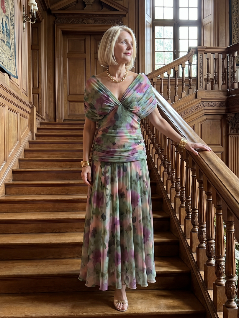 Calen | Vestito midi sceso dalle spalle