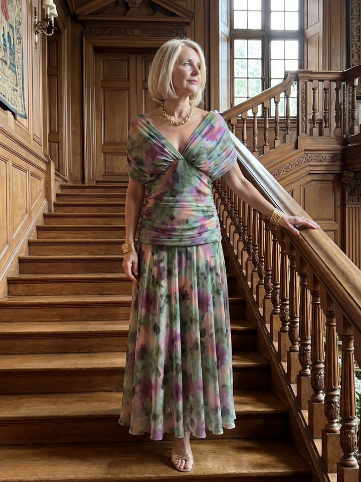Calen | Vestito midi sceso dalle spalle