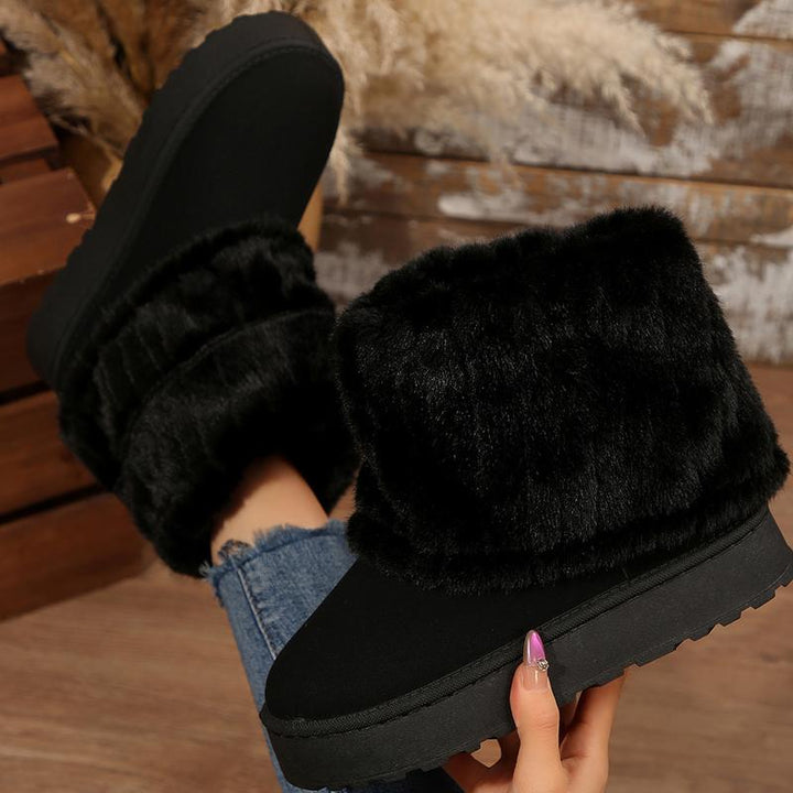 VANESSA™ - Stivali da neve da donna, morbidi, foderati in pelliccia sintetica, scarpe invernali corte con plateau