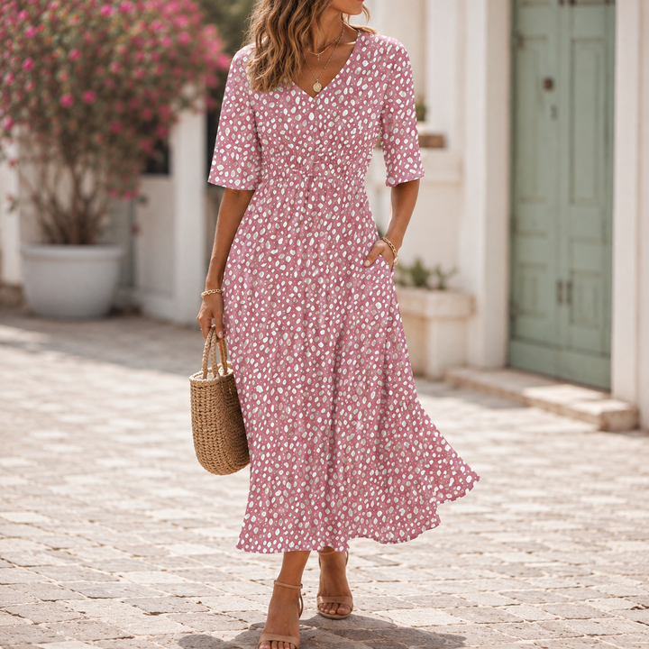Francesca | Abito Midi Elegante con Design Nascondipancia