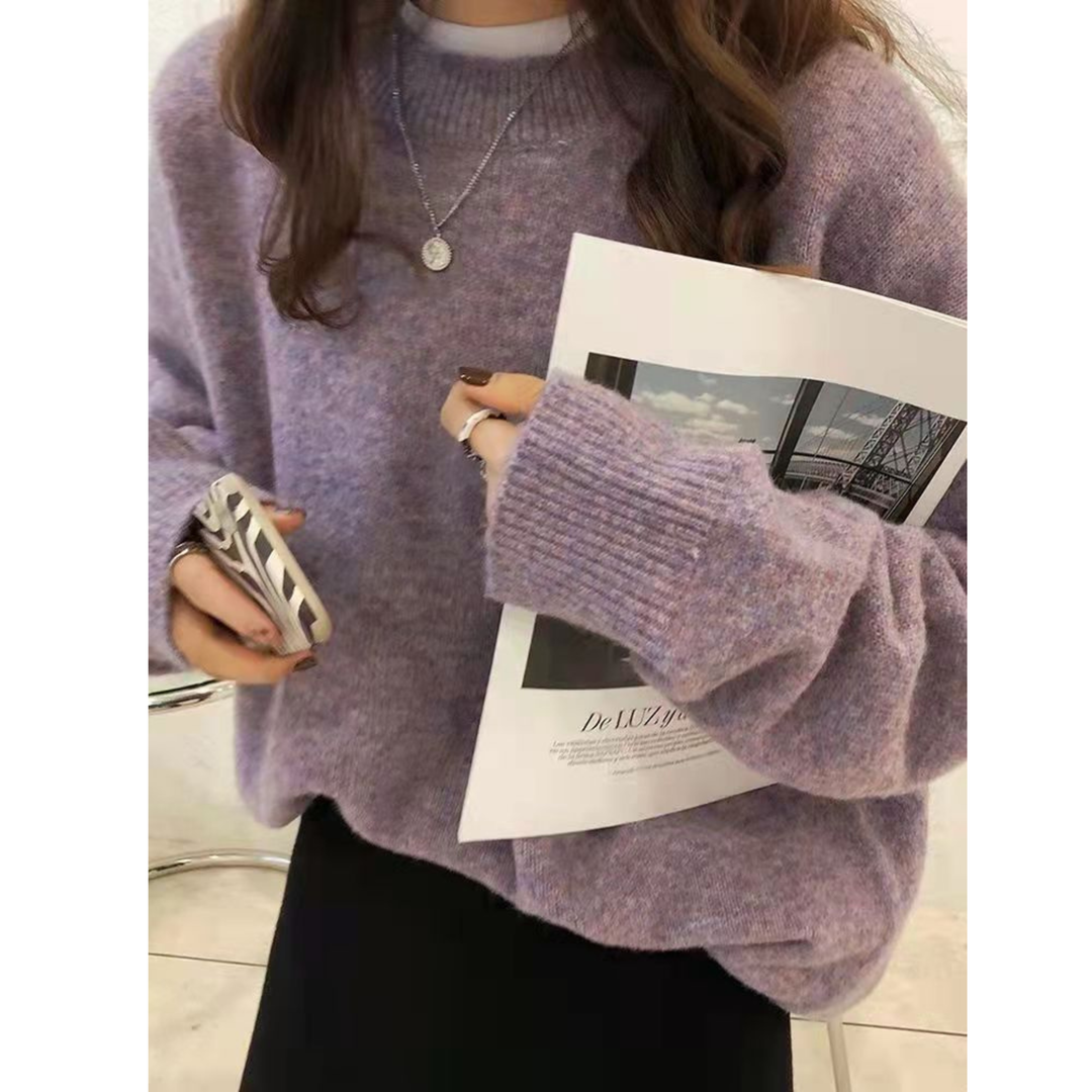MIRIELLE™ - Comodo Maglione a Maniche Lunghe con Scollo Tondo