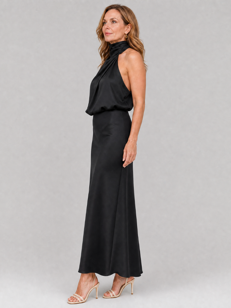 Nopal™ Abito Midi Senza Maniche con Scollo Drappeggiato