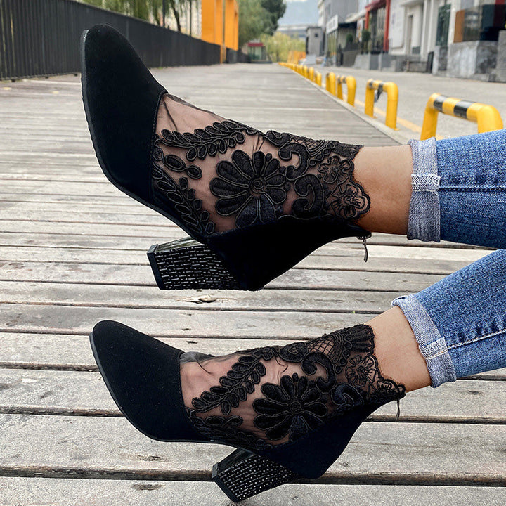JOLIE™ - Stivali con Tacco in Pizzo Eleganti