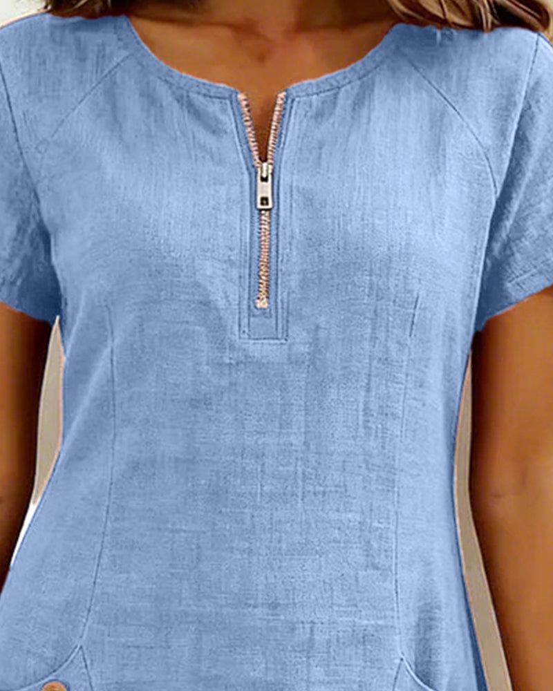 L'abito Amelia | Con zip e tasche in cotone