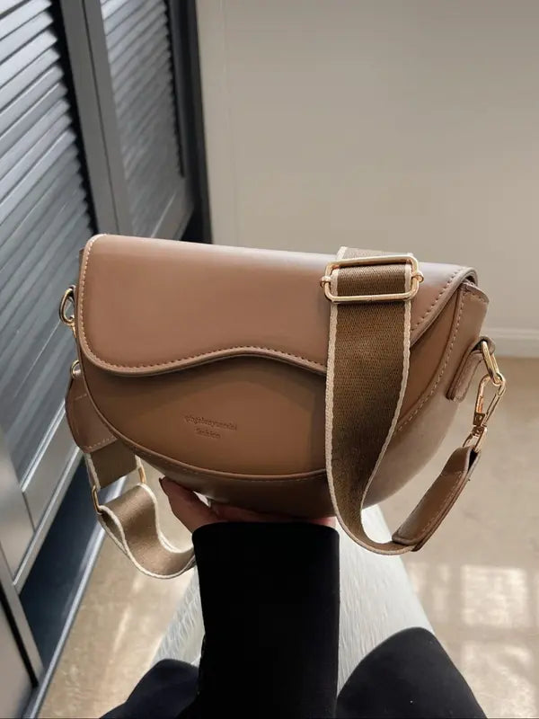 GABI™ - Borsa a tracolla piccola e semplice, versatile, con patta, da portare a tracolla o a spalla