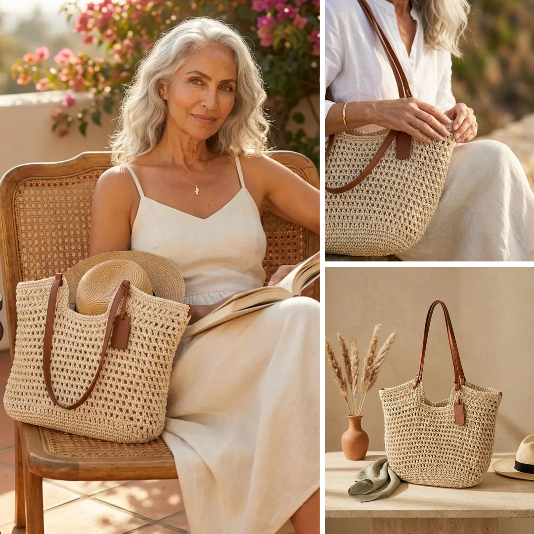 Clare | La Borsa Tote all'Uncinetto Tessuta a Mano