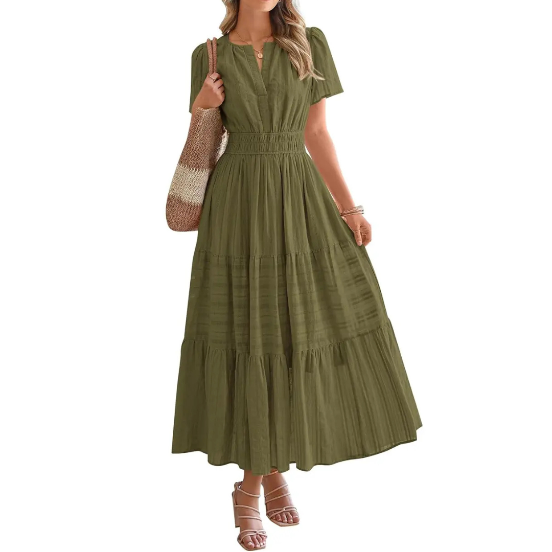 DELIA™ – Abito sbarazzino con scollo a V e maniche a sbuffo