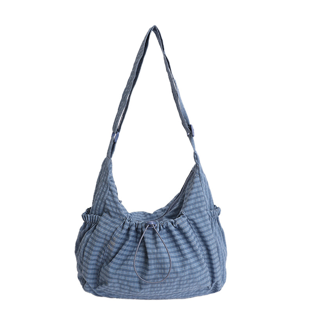 HARLOW™ – Plaid Drawstring Cloud Hobo Bag