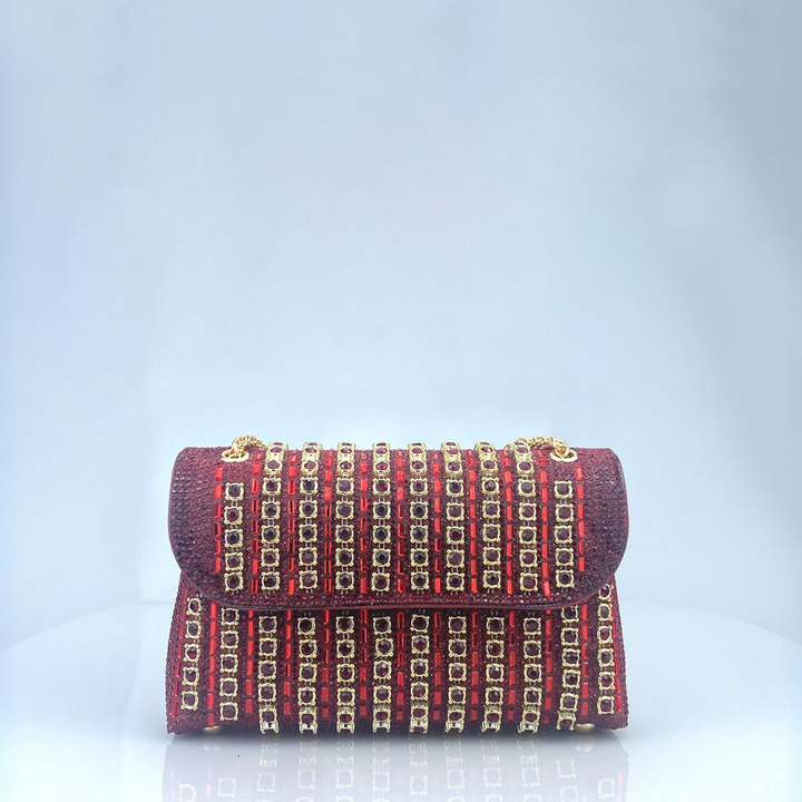 LAVIERA™ - Borsa a spalla Chic con catena e diamanti colorati