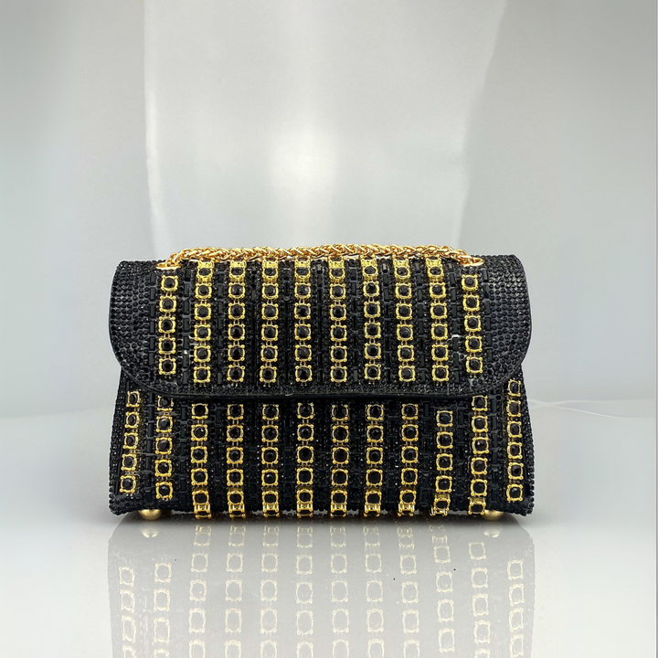 LAVIERA™ - Borsa a spalla Chic con catena e diamanti colorati