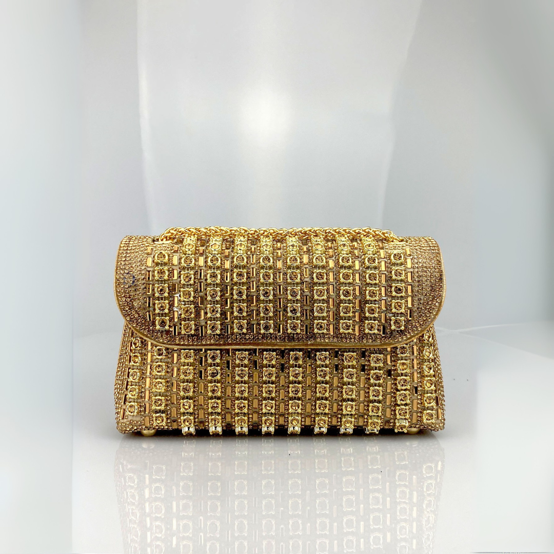 LAVIERA™ - Borsa a spalla Chic con catena e diamanti colorati
