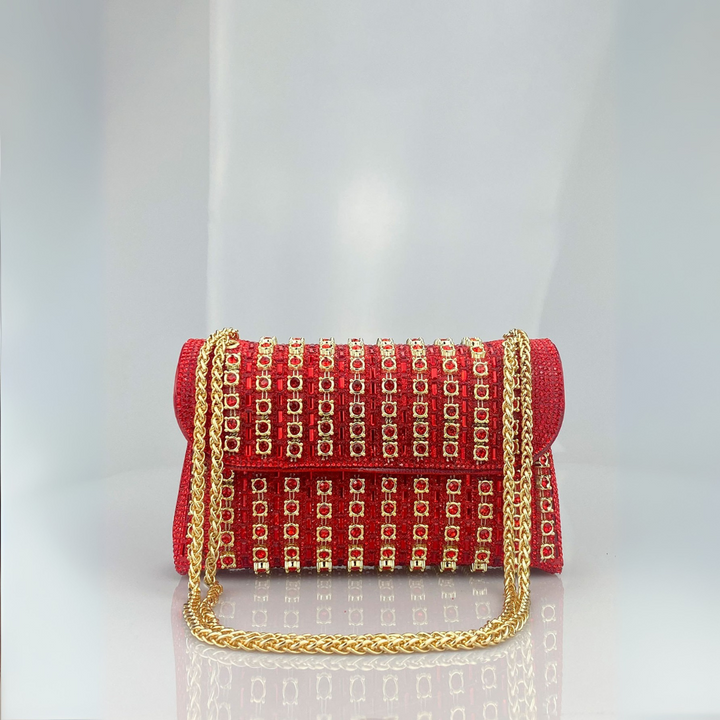LAVIERA™ - Borsa a spalla Chic con catena e diamanti colorati