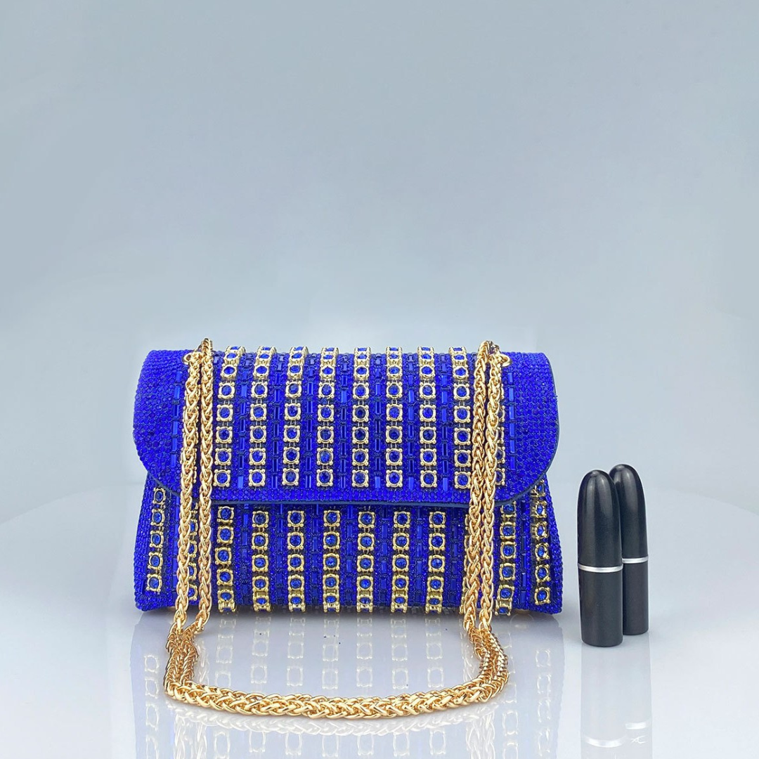 LAVIERA™ - Borsa a spalla Chic con catena e diamanti colorati