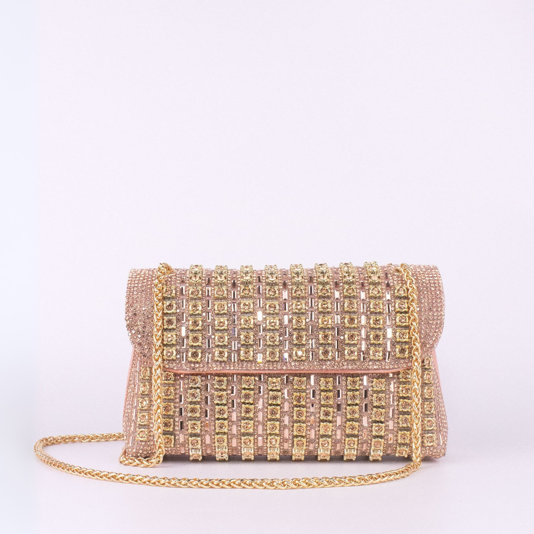 LAVIERA™ - Borsa a spalla Chic con catena e diamanti colorati