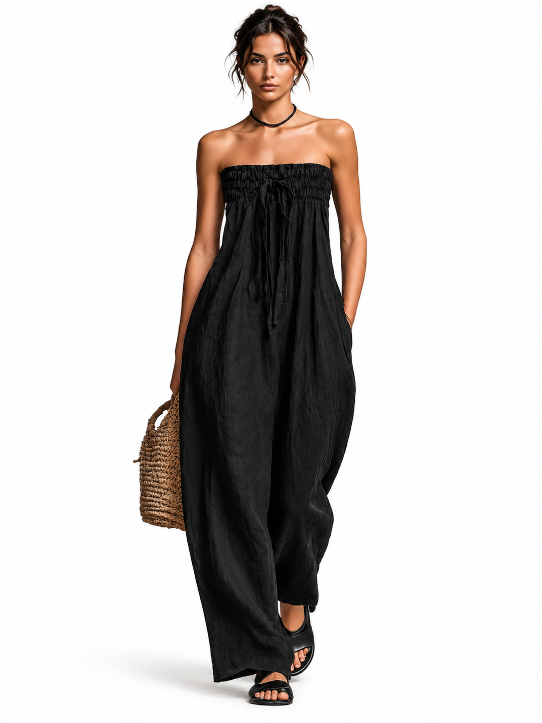 Ninetta | Jumpsuit Estiva Senza Spalline con Fiocco