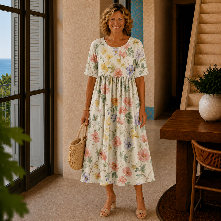 Violet | Vestito midi floreale rilassato