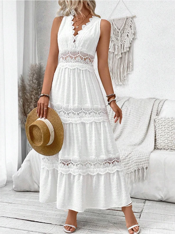 MAIKA™ - Vestito con scollo a V in pizzo