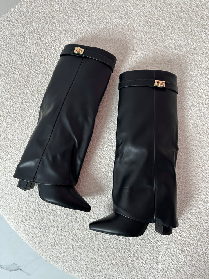 SERENA™ - Stivali in pelle nera