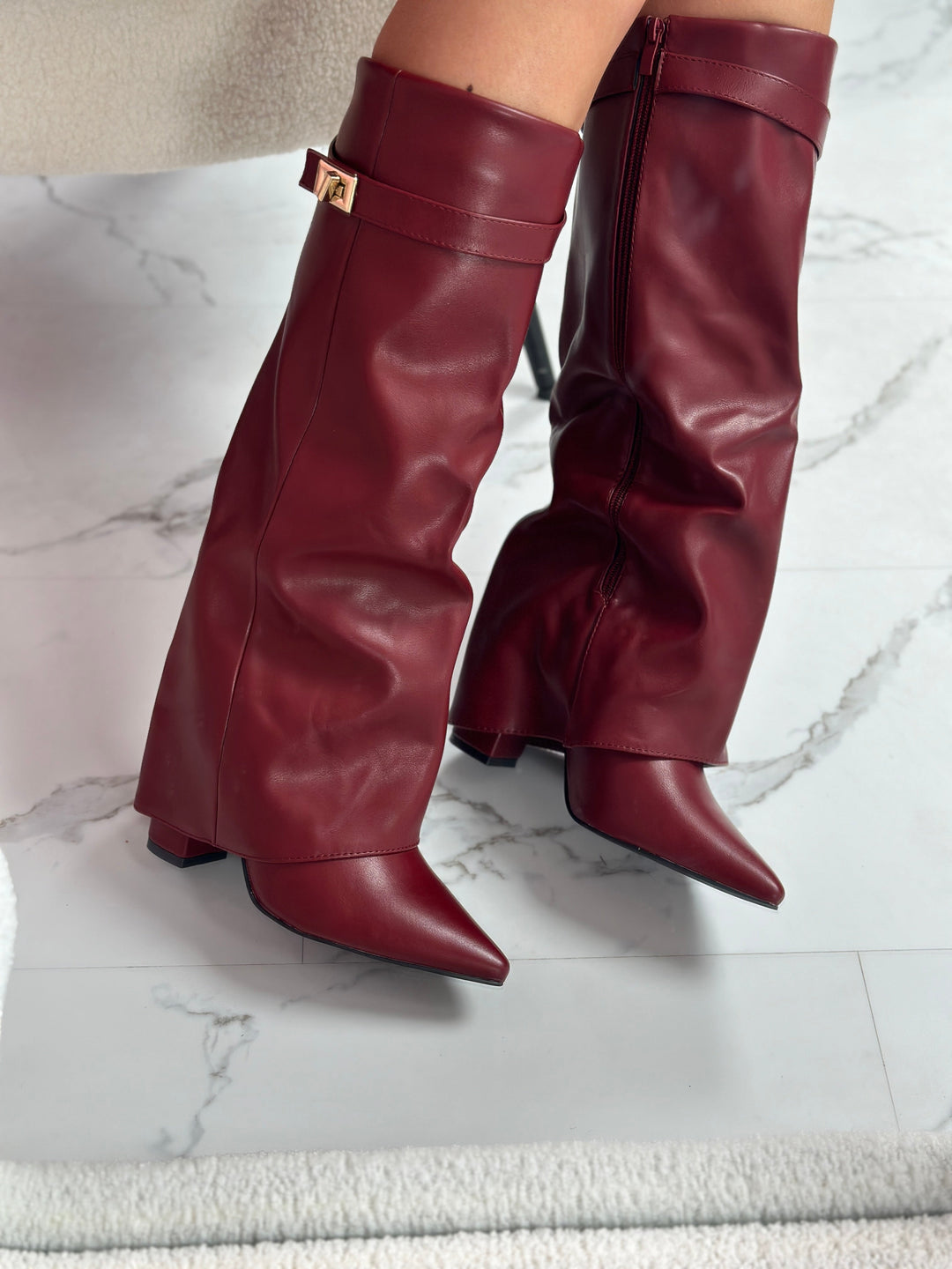 ELOISE™ - Stivali in pelle bordeaux