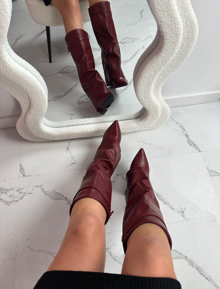ELOISE™ - Stivali in pelle bordeaux