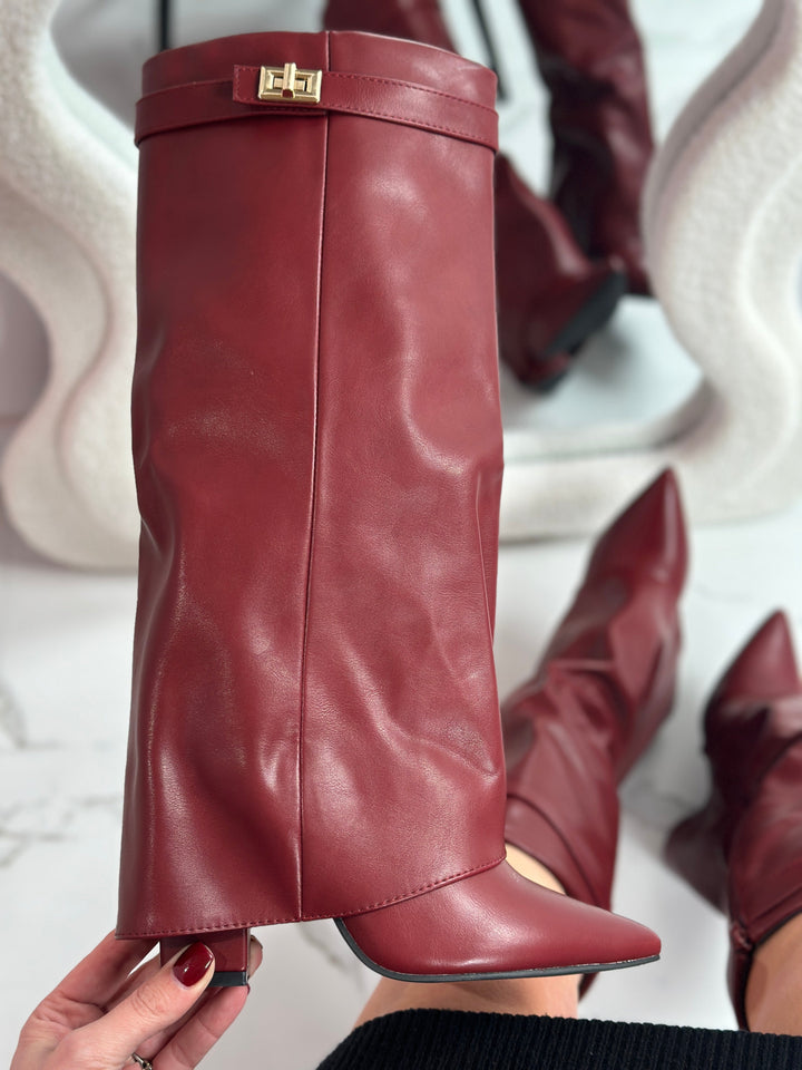 ELOISE™ - Stivali in pelle bordeaux