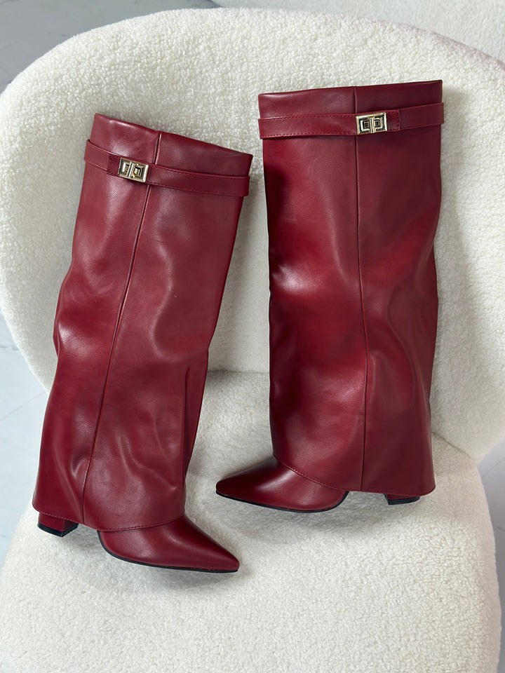 ELOISE™ - Stivali in pelle bordeaux