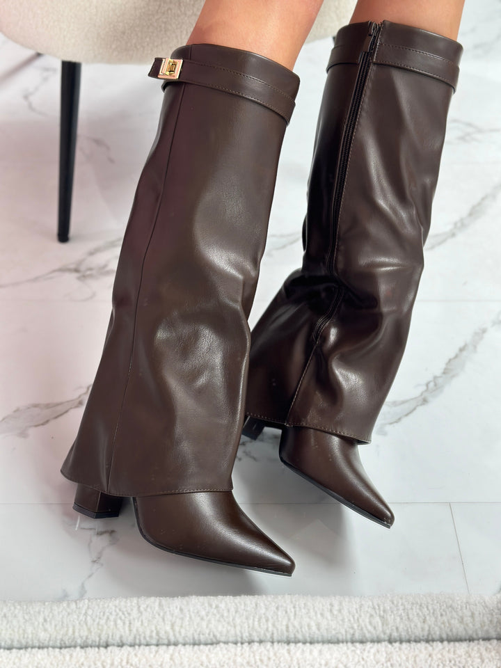 VIVIENNE™ - Stivali in pelle marrone