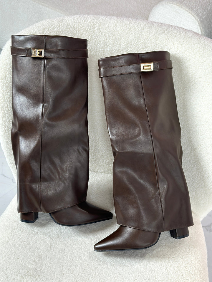 VIVIENNE™ - Stivali in pelle marrone