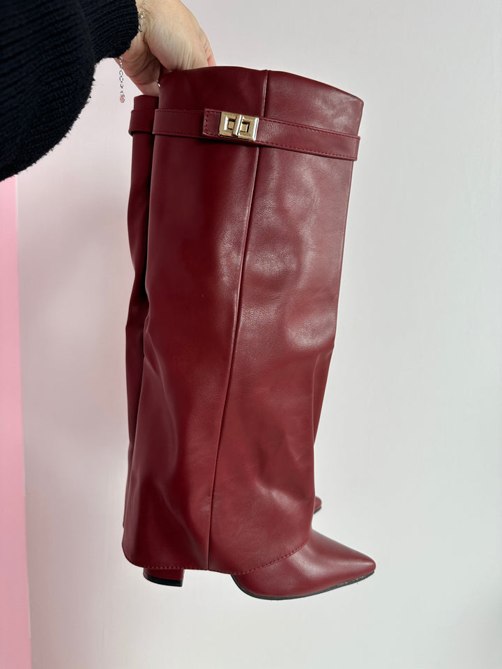 ELOISE™ - Stivali in pelle bordeaux