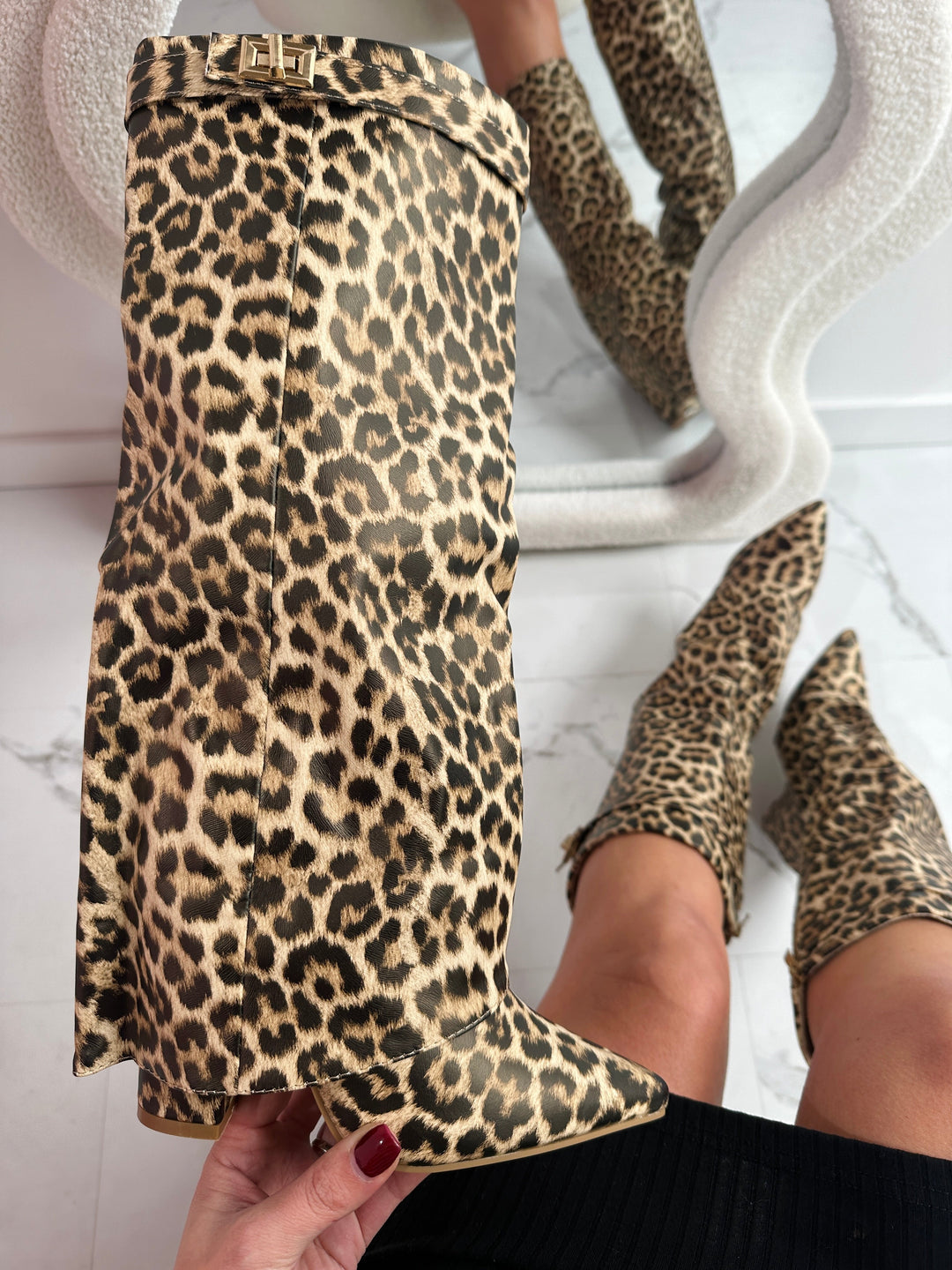 FELINA™ - Stivali in pelle leopardata