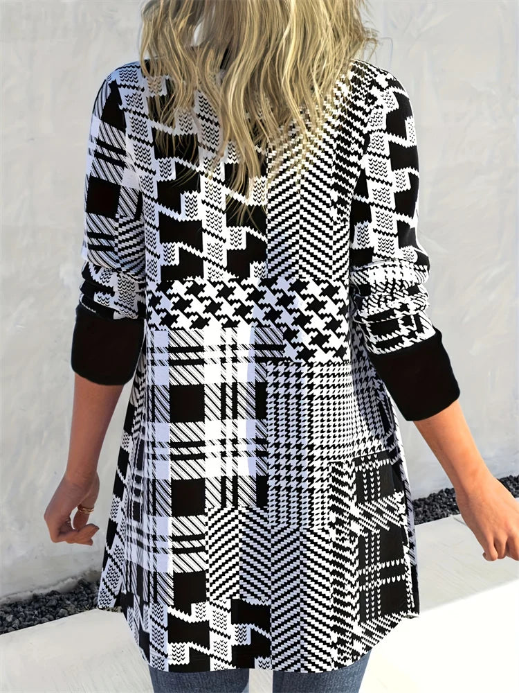 LEONA™ | Cardigan Elegante con Stampa Geometrica