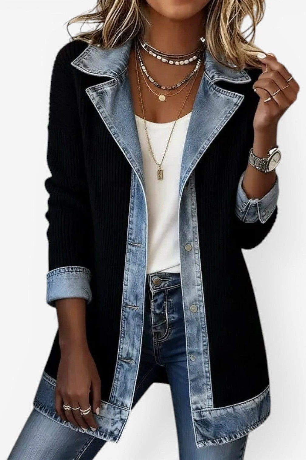 Christine | Cardigan con bordo a contrasto