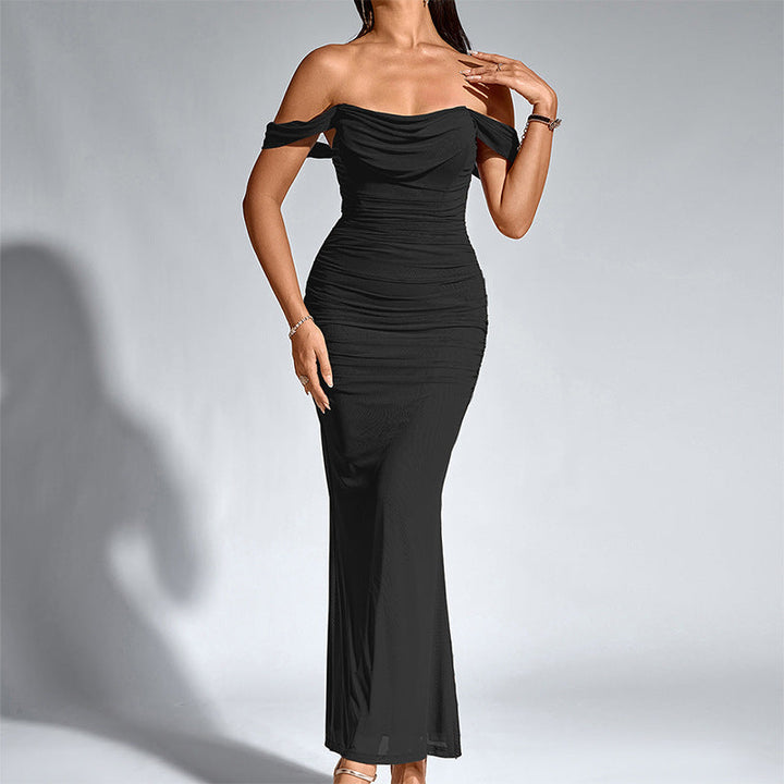 VALENTINI™ – Abito da sera a sirena arricciato chic con spalle scoperte