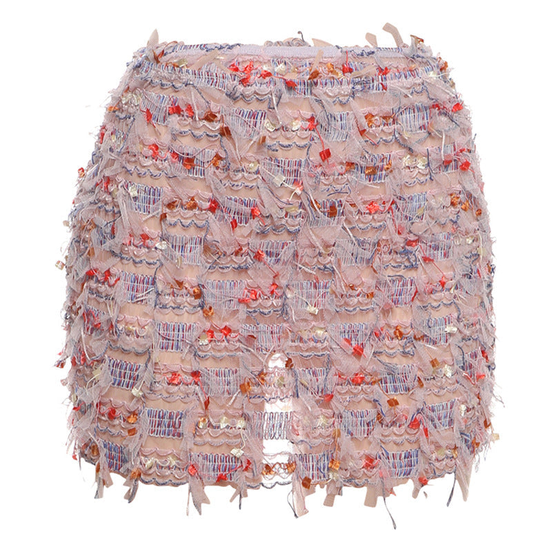 MARIA™ – Minigonna a vita alta con frange chic