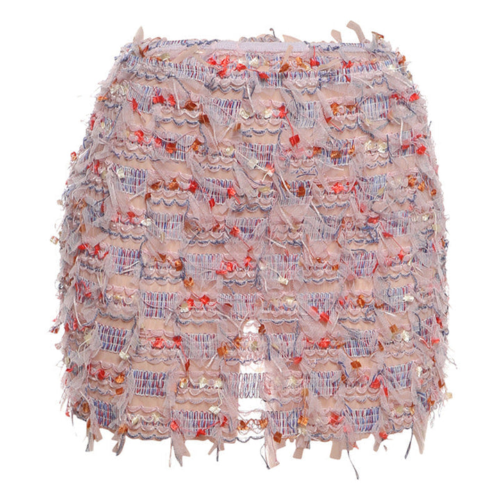 MARIA™ – Minigonna a vita alta con frange chic