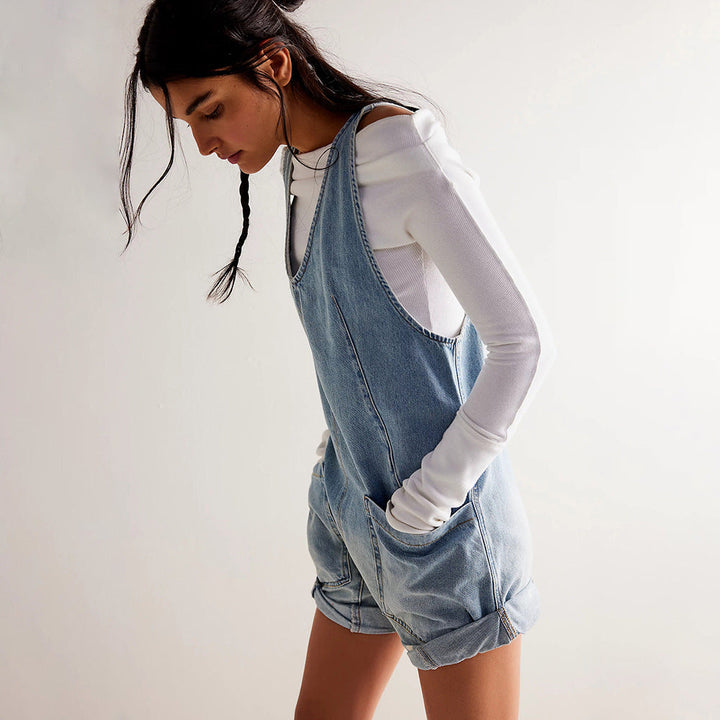 IVYLI™ - Tuta intera casual di jeans senza maniche aderente