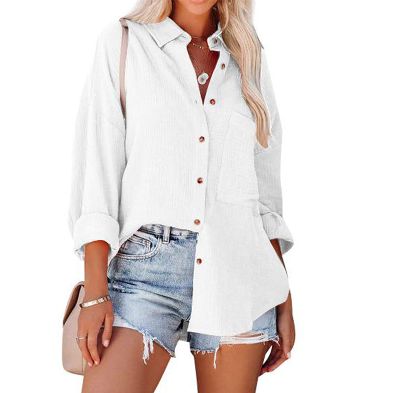 MADELYN | Blusa casual a maniche lunghe con bottoni