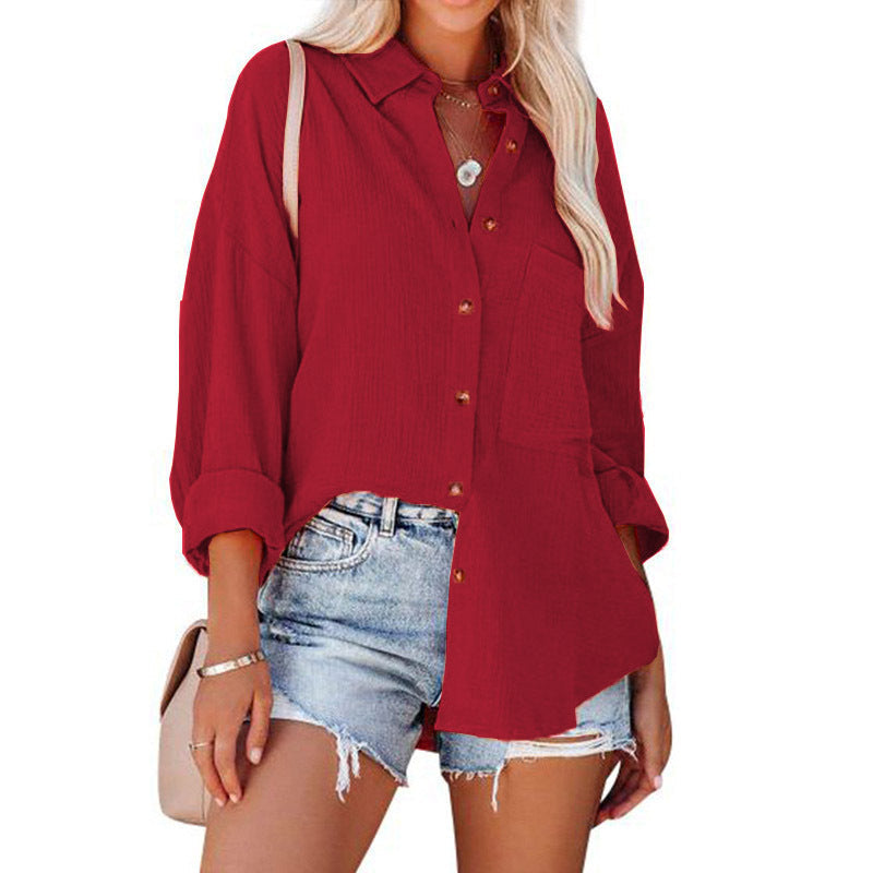 MADELYN | Blusa casual a maniche lunghe con bottoni