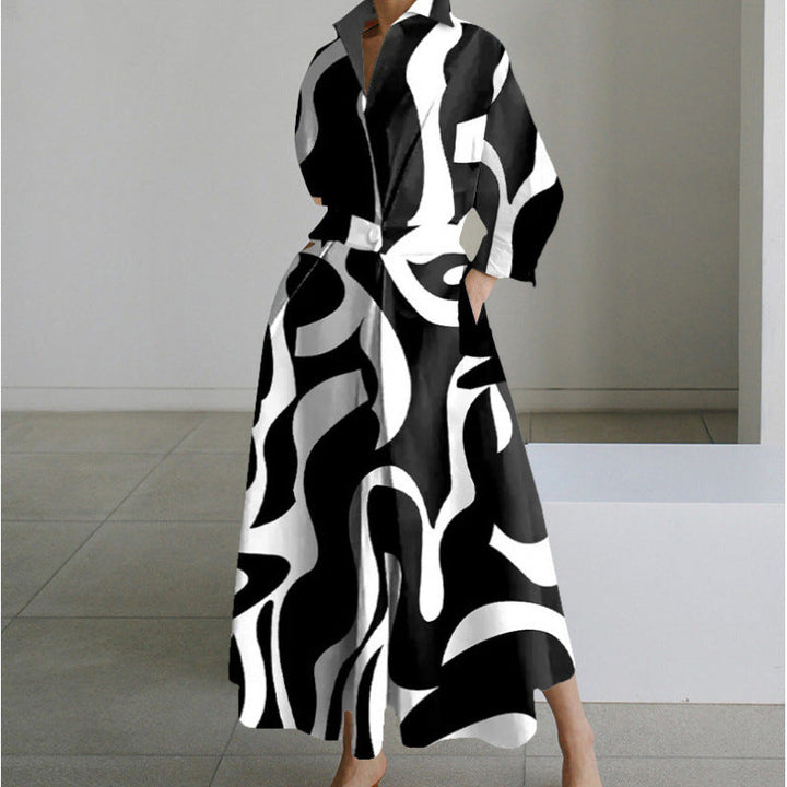 SOFER™ - Elegant Front Wrap Collared Maxi Dress
