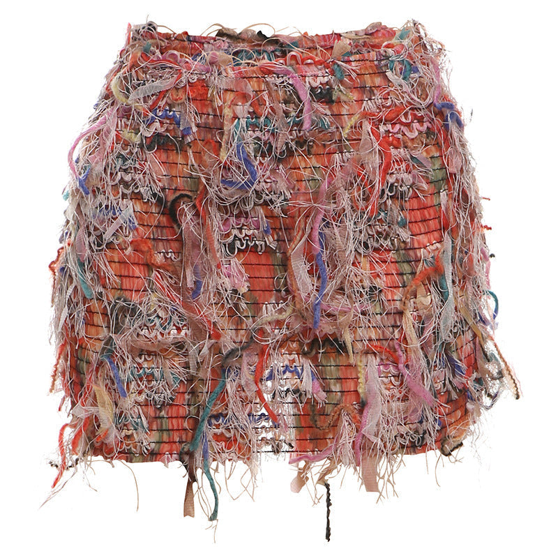 MARIA™ – Minigonna a vita alta con frange chic