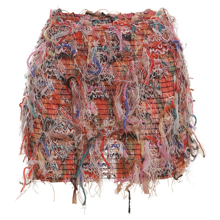 MARIA™ – Minigonna a vita alta con frange chic