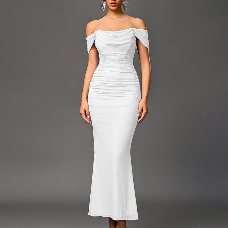 VALENTINI™ – Abito da sera a sirena arricciato chic con spalle scoperte
