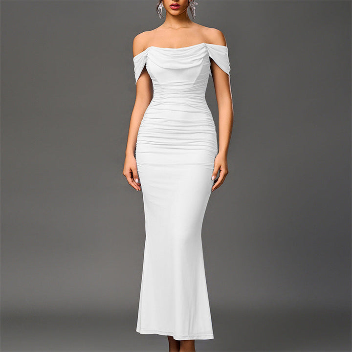 VALENTINI™ – Abito da sera a sirena arricciato chic con spalle scoperte