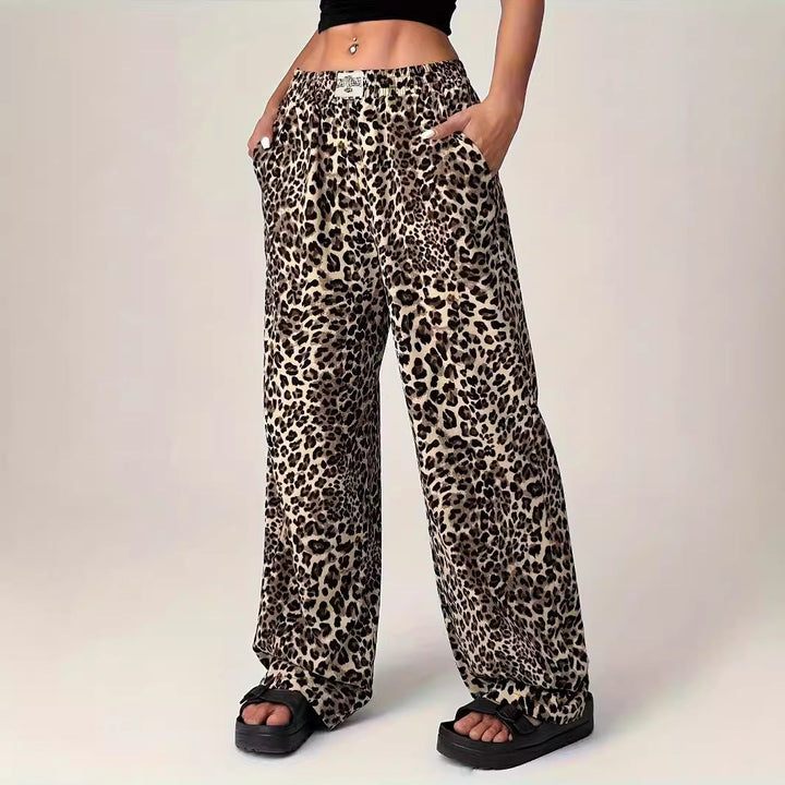 LIEZEL™ – Comodi pantaloni a gamba dritta con stampa leopardata