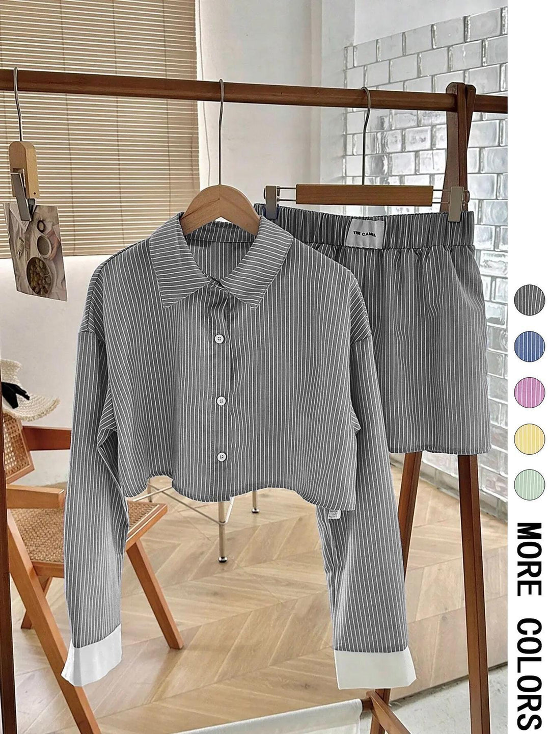 EMERSYN™ - Coordinato Casual a Maniche Lunghe con Colletto
