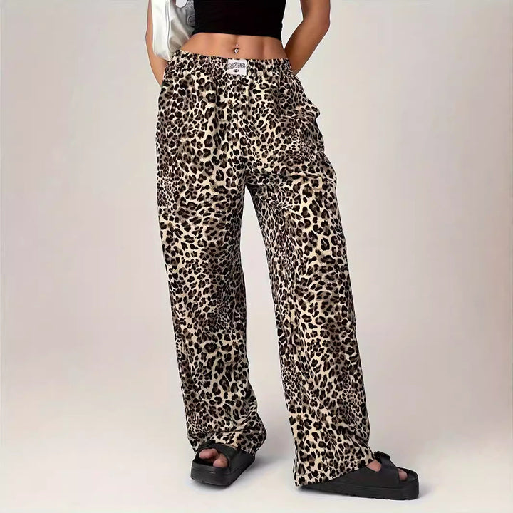 LIEZEL™ – Comodi pantaloni a gamba dritta con stampa leopardata