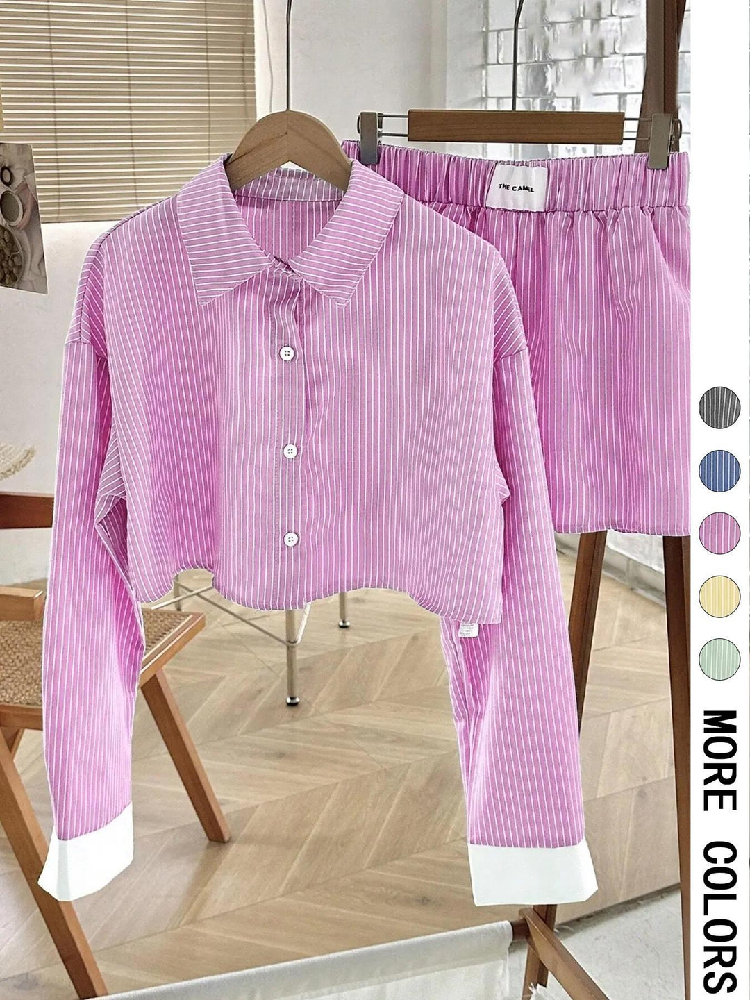 EMERSYN™ - Coordinato Casual a Maniche Lunghe con Colletto
