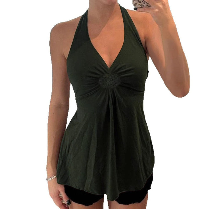 ELSATI™ – Top canotta casual con scollo all'americana